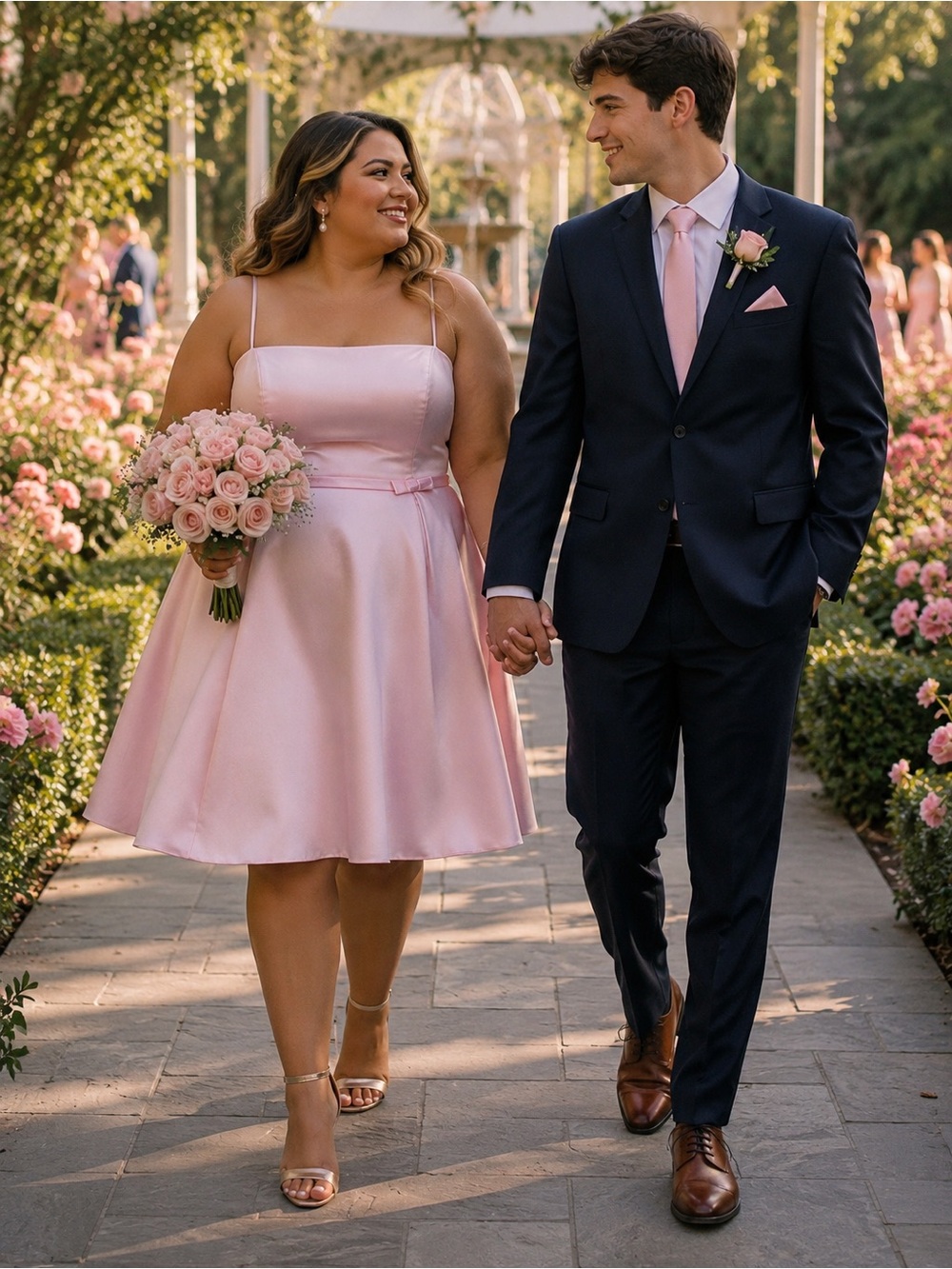 🌸 F.I.E.S.T.A. NWT Blush Pink Satin Strapless Fit Flare Party Dress 4X